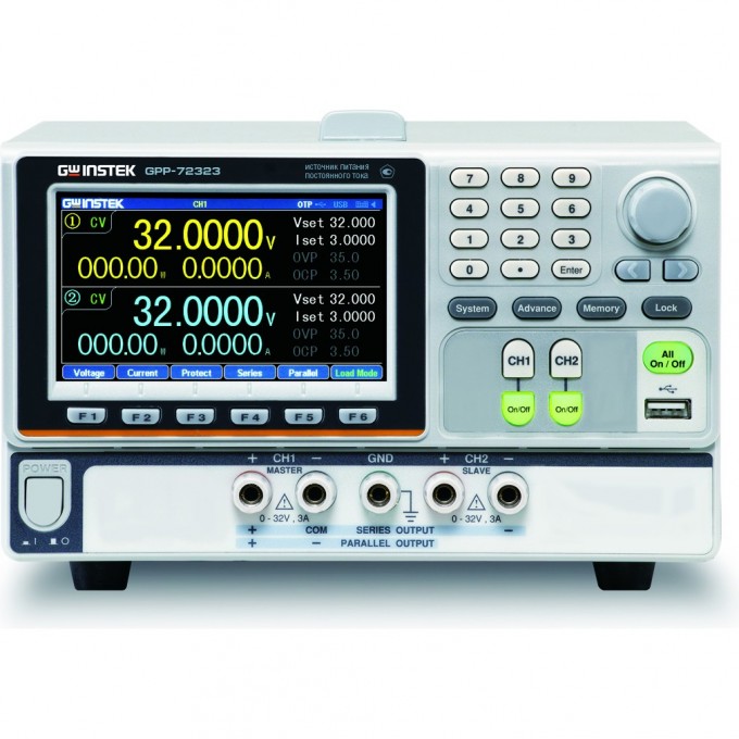 Источник питания постоянного тока GW INSTEK двухканальный 32В/3А GPP-72323